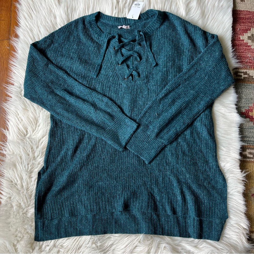 NWT SO teal sweater size XLarge
